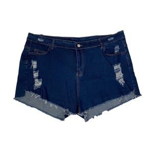 Allabreve Plus Size Distressed High Waisted Jeans Shorts 5XL NWT